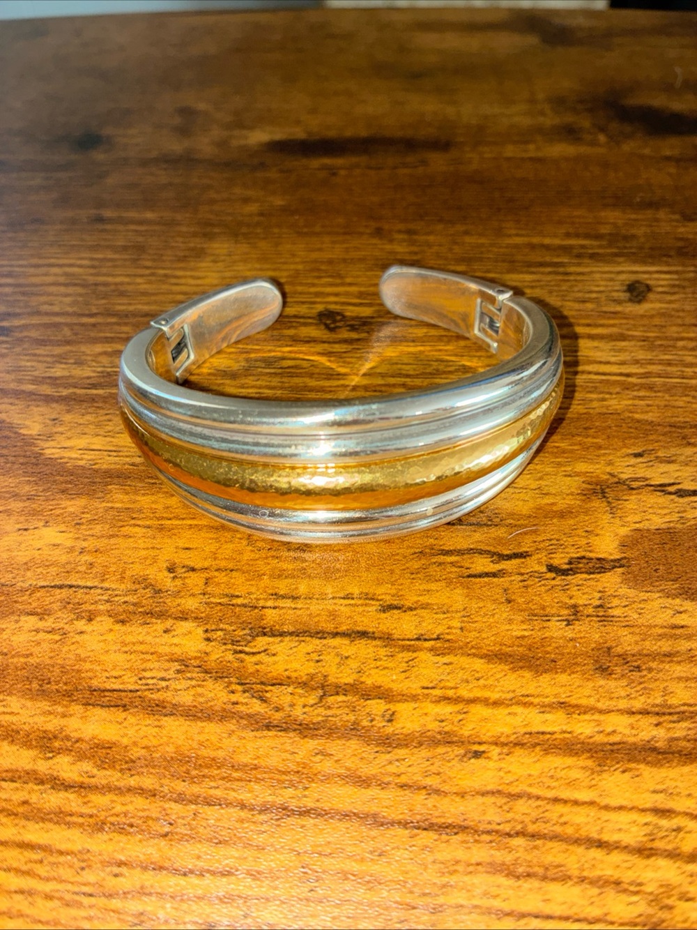 Brighton Two-Tone Silver and Gold Cuff Bracelet